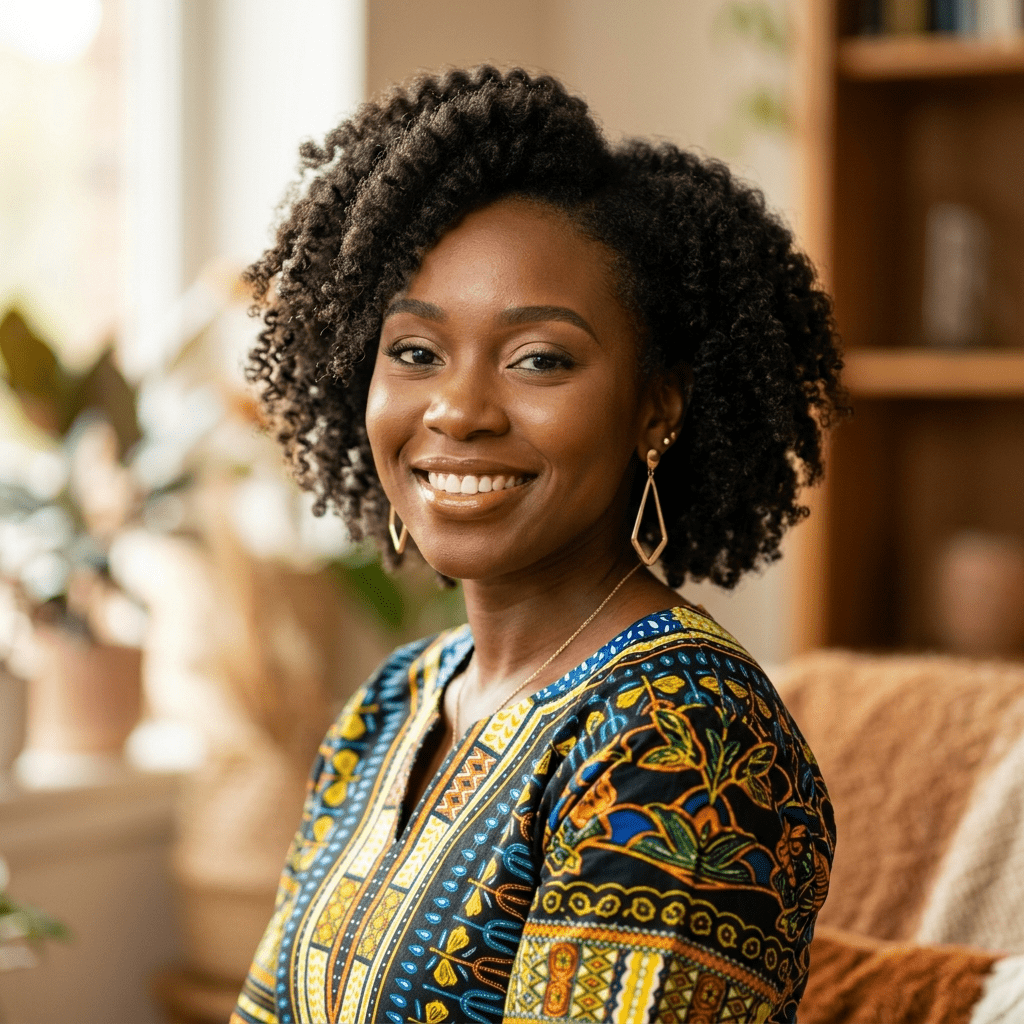 Smiling young African woman customer reviewing Worldbeach Burundi lakeside bar-restaurant in Bujumbura — Amina Niyonzima young professional testimonial